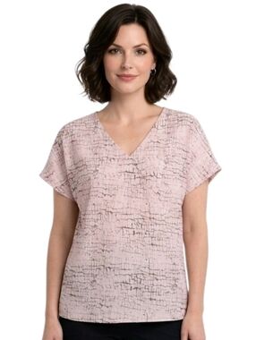 Hayden Los Angeles Blush Snakeskin Print V-neck Crossover Blouse Size S